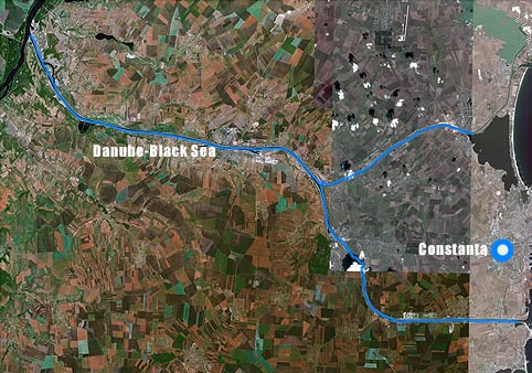 The Danube-Black Sea Canal seen from Space