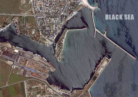 The mangalia port seen from satellite