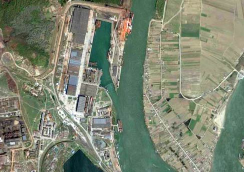 tulcea port seen from satellite